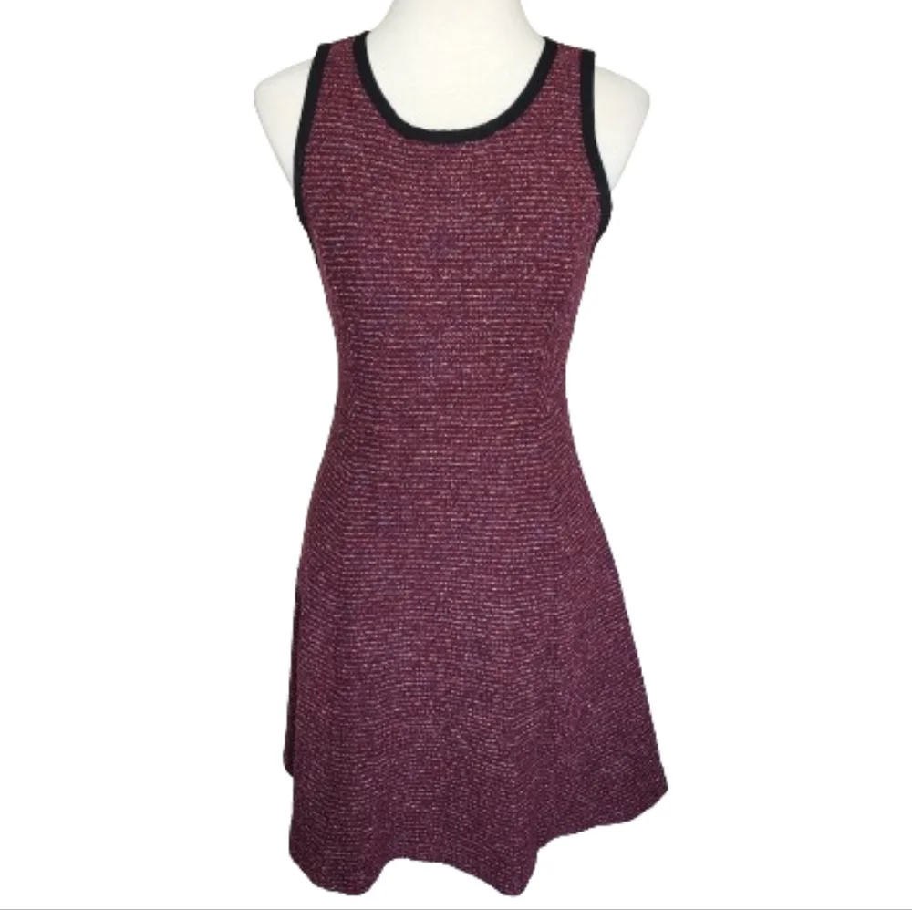J Crew Burgundy Maroon sleeveless tweed dress Fit and Flair Women's size 6